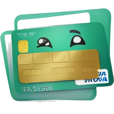 Credit card with face  emoji
