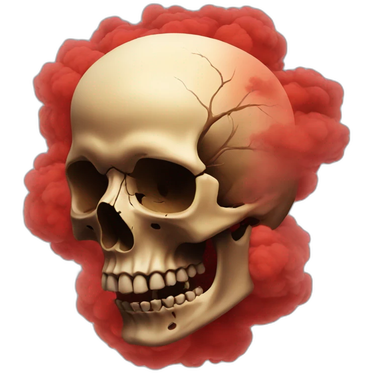 Skull red smoke emoji