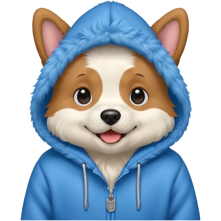 Dog wearing a hoodie emoji
