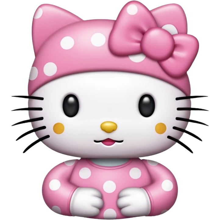 Hello kitty en puntitos para pegar y copiar emoji