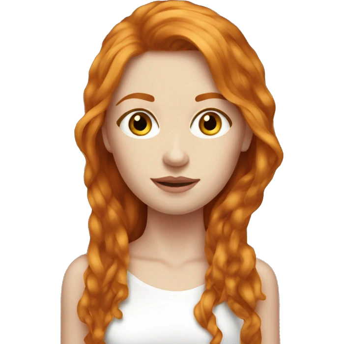 beautiful top model ginger girl long hair emoji