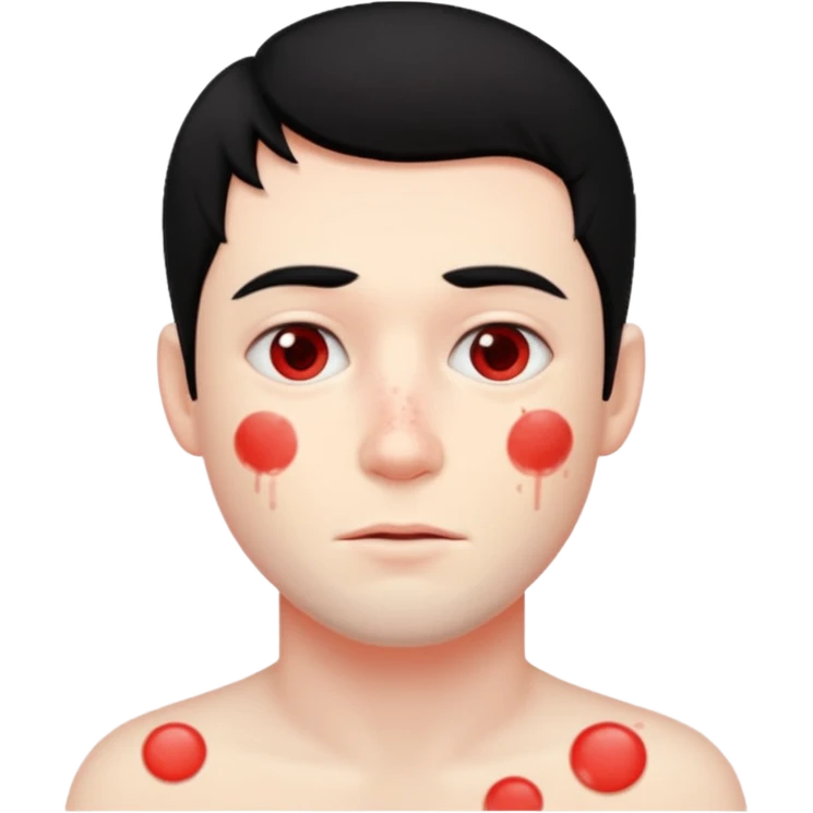measles black haired man emoji