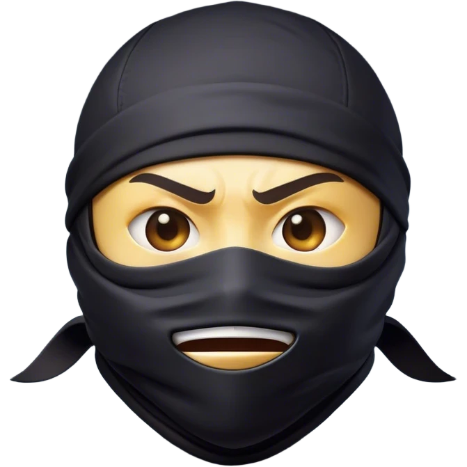 Clash of Clans aesthetic Comical Ninja Portrait Emoji, Head tilted dramatically with an exaggerated, fun expression and wide, comically expressive eyes peeking from a partially lifted mask, featuring a lean, agile form with playful stealth and natural skin tone, Simplified yet humorously expressive features, highly detailed, glowing with a slightly sassy shadowy glow, high shine, dramatic yet playful, stylized with an air of cheeky ninja mischief, soft glowing outline, capturing the essence of a meme-worthy ninja who blends humor with stealth into viral fame! emoji