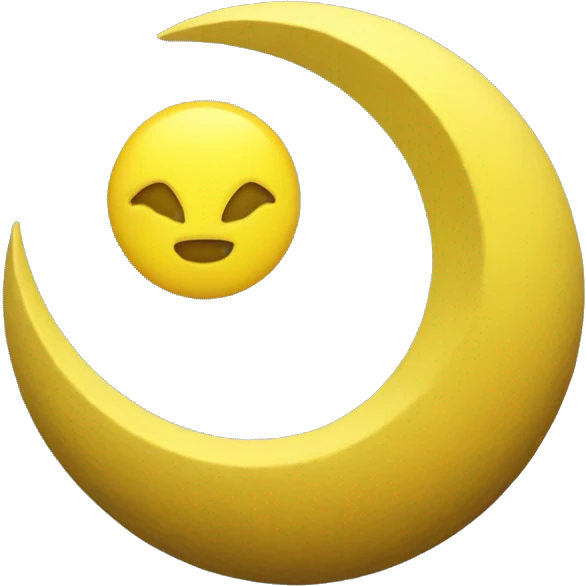 3d yellow crest Moon emoji