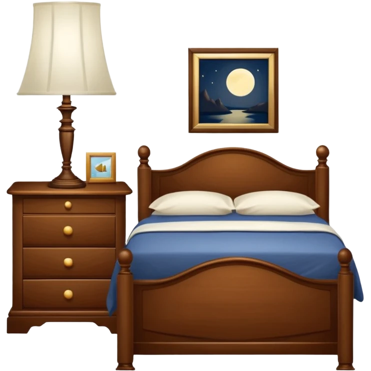 A Cupboard-commode-drawer-night-bed-stand furniture with a night lamp NEAR BED emoji
