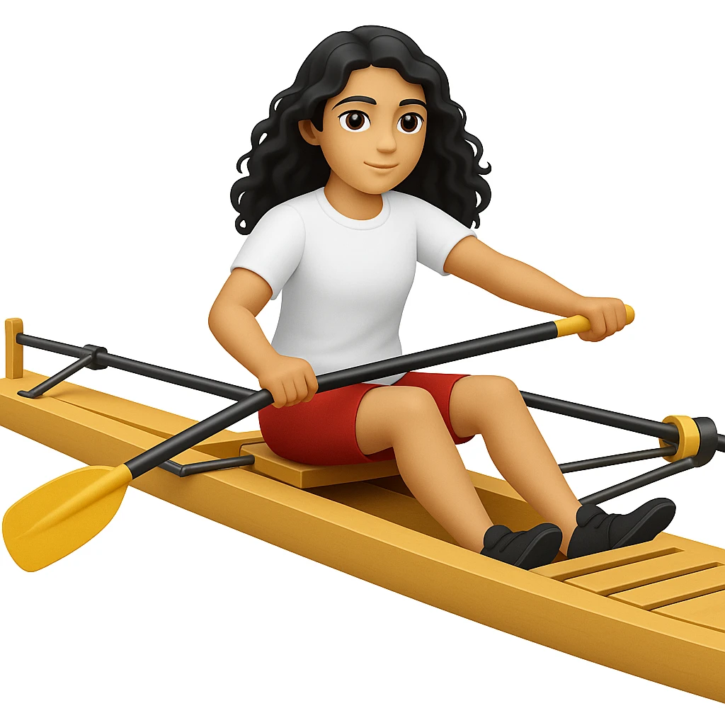 Make the girl's outfit red shorts and a white short-sleeved t-shirt in the style of apple style emojis emoji
