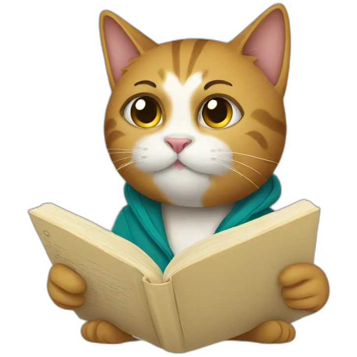 cat read book emoji