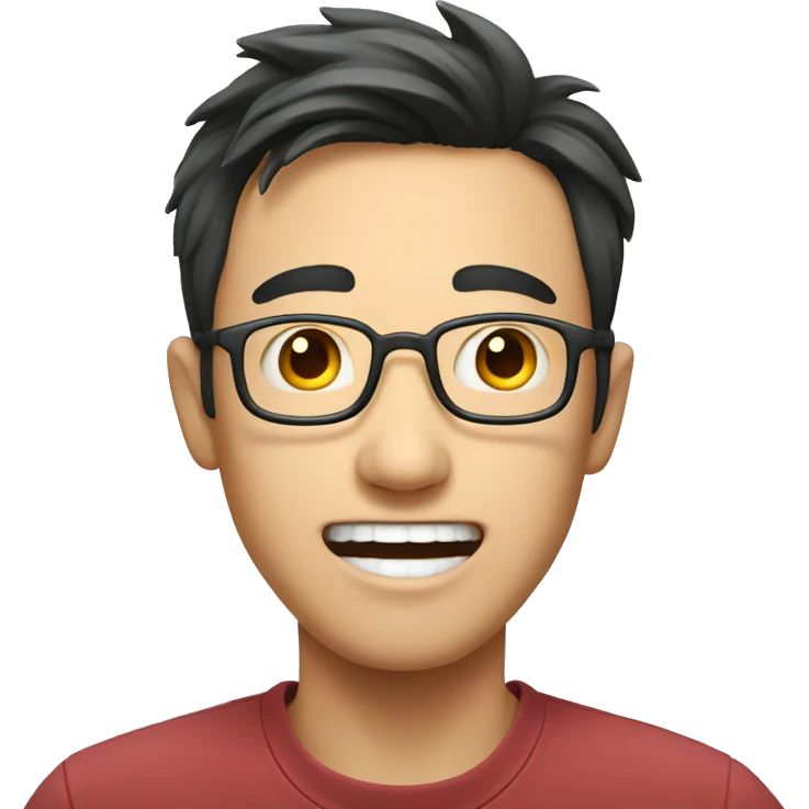 Smiling Korean Man have a surprised  emoji