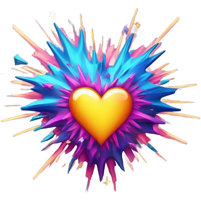 Exploding heart with sparkles emoji