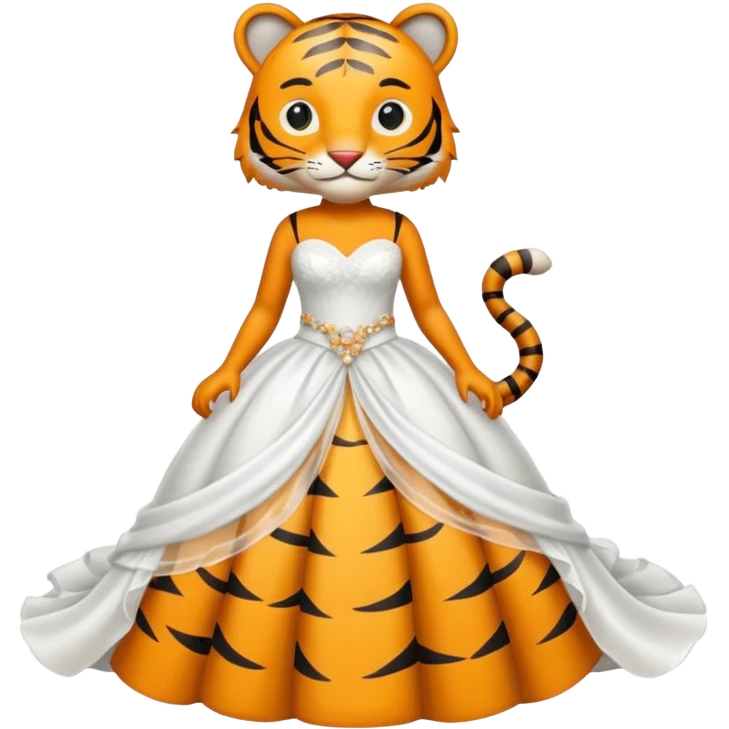 Tiger wearing a wedding dress emoji