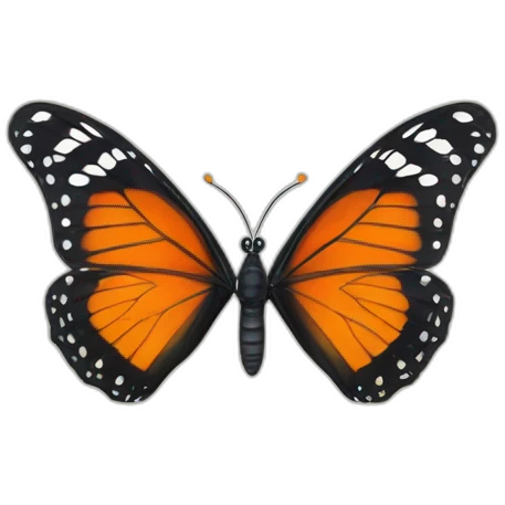 the two most beautiful black and orange butterflies emoji
