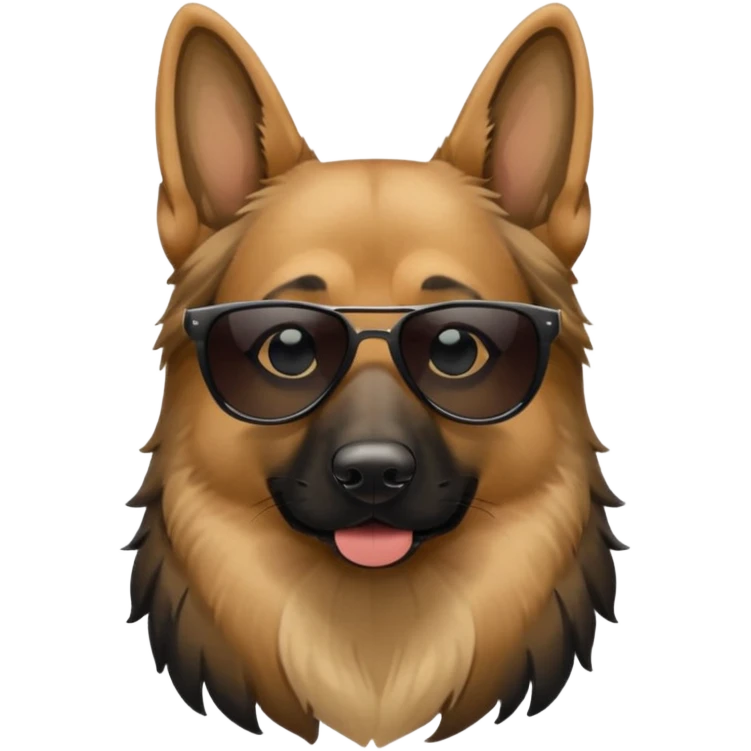German Shepherd long breed with sunglasses emoji