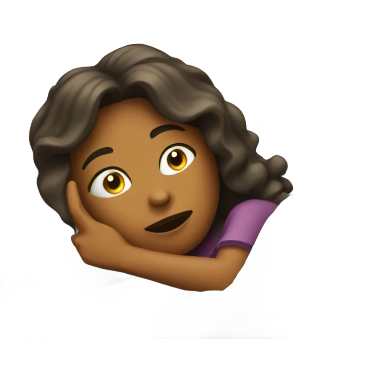girl in bed with cellphone emoji