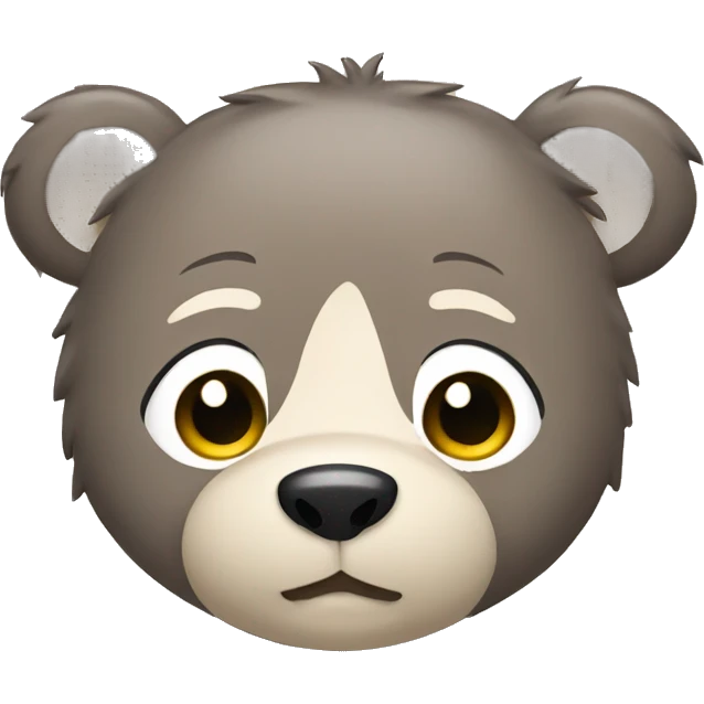 Bear with black hair emoji