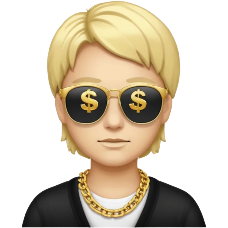 Knight helmet gold chain dark glasses money emoji