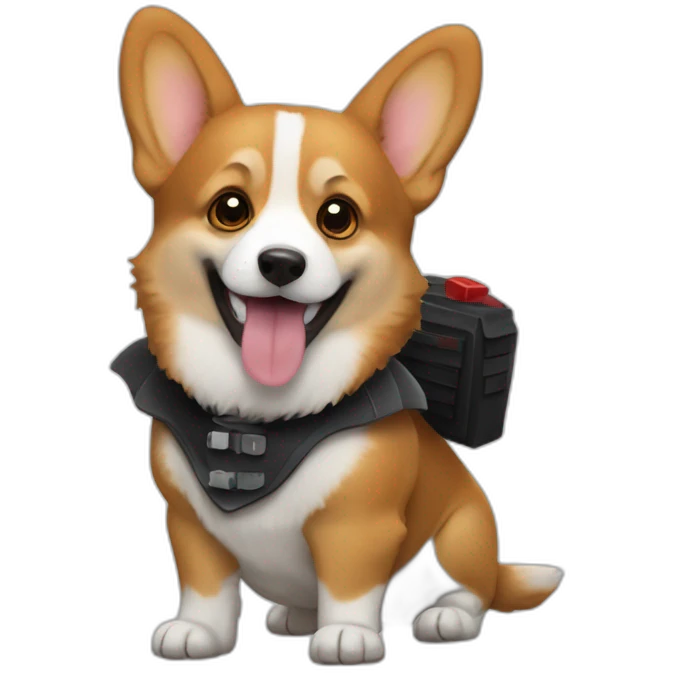Corgi wearing Friday the 13th costume emoji