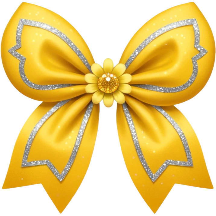 yellow flower bow with glitter emoji
