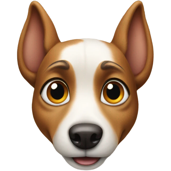 Dog with squirrels for eyes emoji