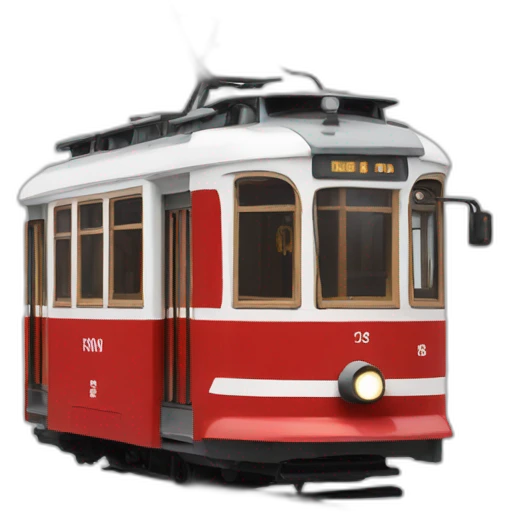 Prague tram red and white old emoji