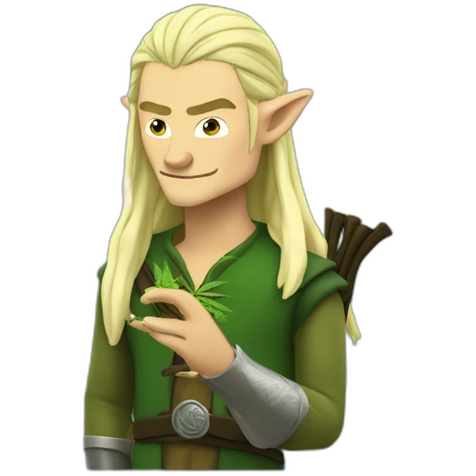 Legolas smoking cannabis emoji