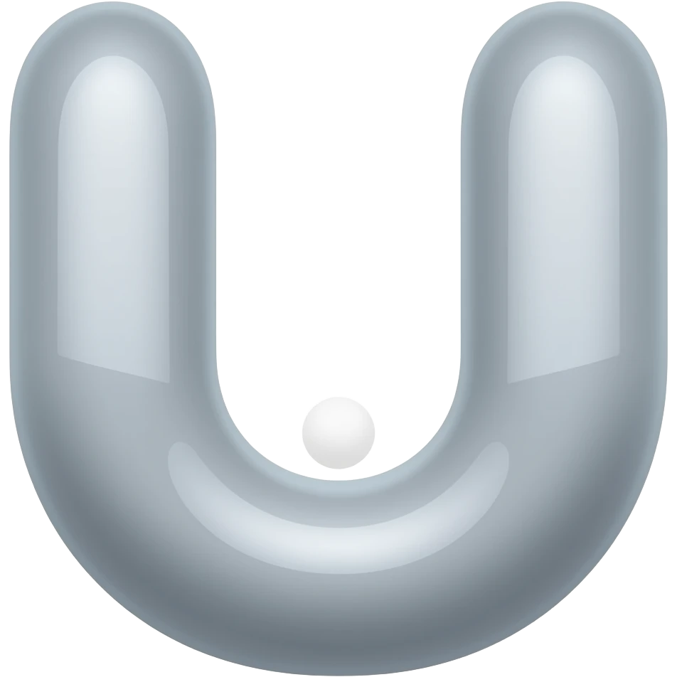 Non inverted U shape with dot exactly in the center emoji