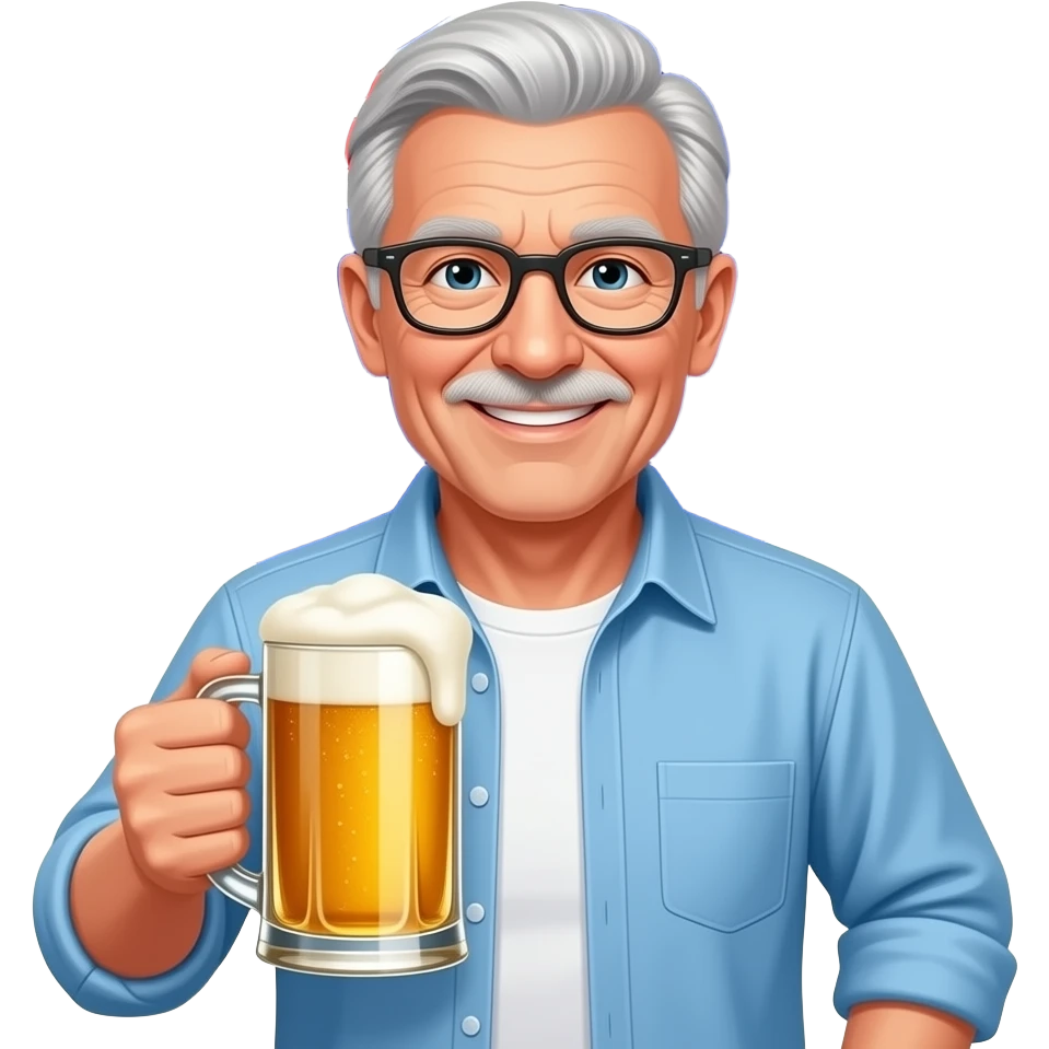 old guy drinking beer with a austalian flag in the background emoji