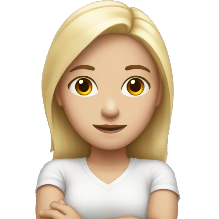 white girl crossing hands emoji