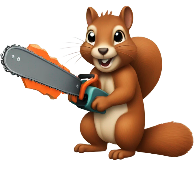 Squirrel with a chainsaw emoji