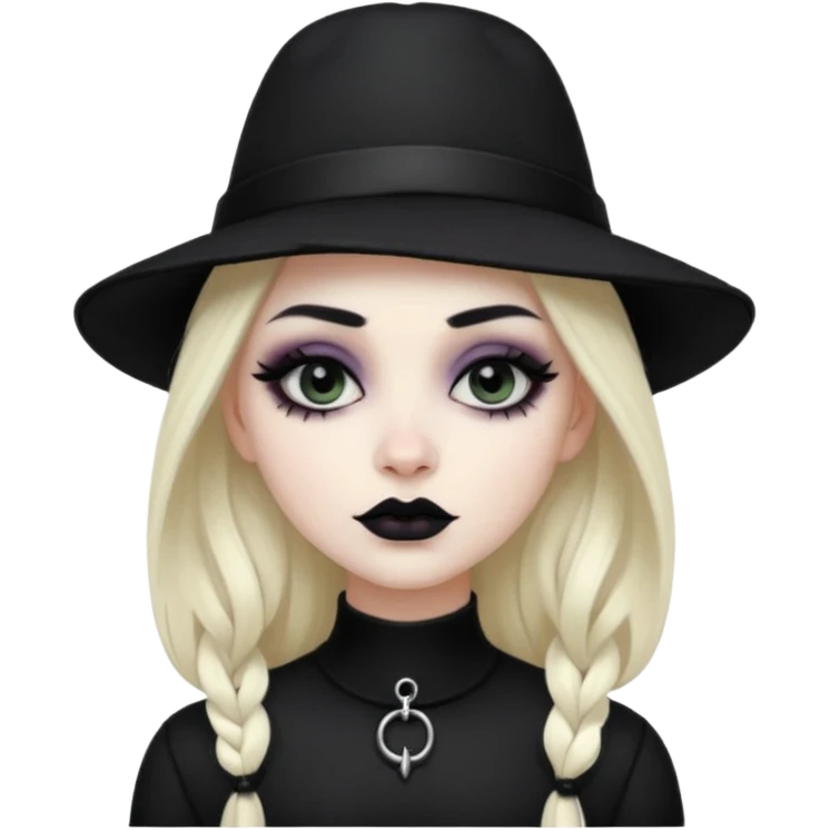 goth in hat emoji