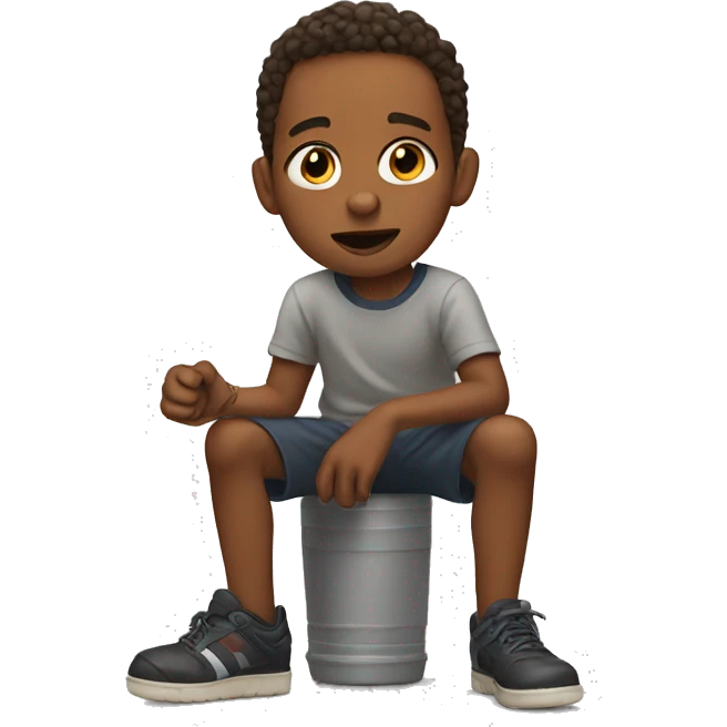 kid doing the gritty emoji
