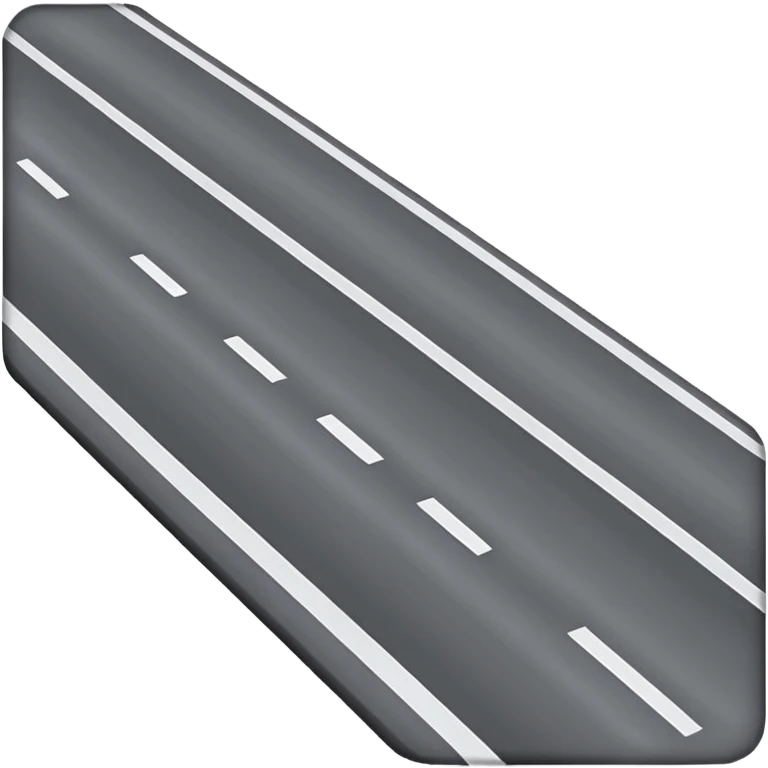 "iOS style road emoji, gray with visible lanes, no background" emoji