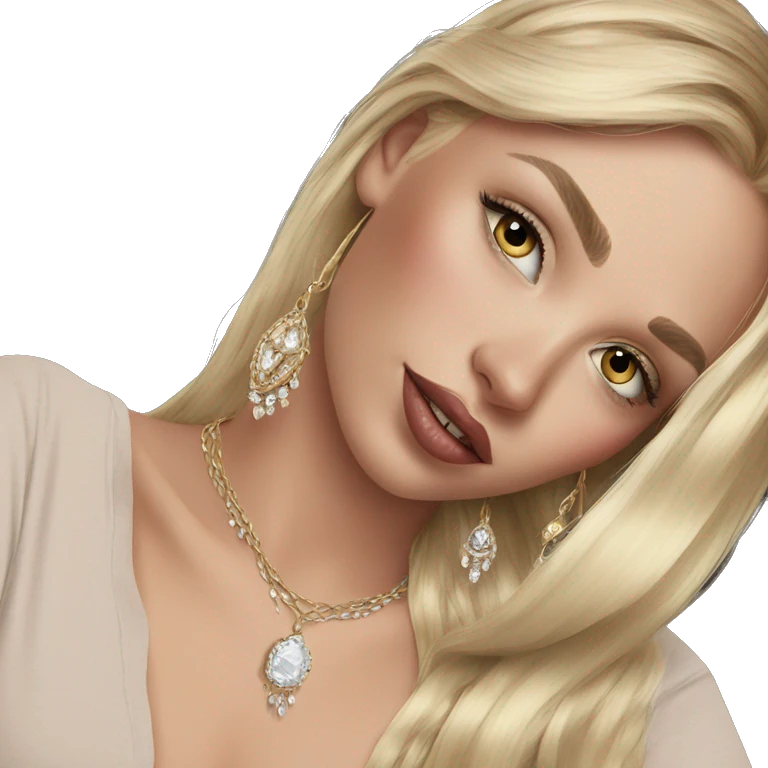 blonde girl with stunning jewelry emoji
