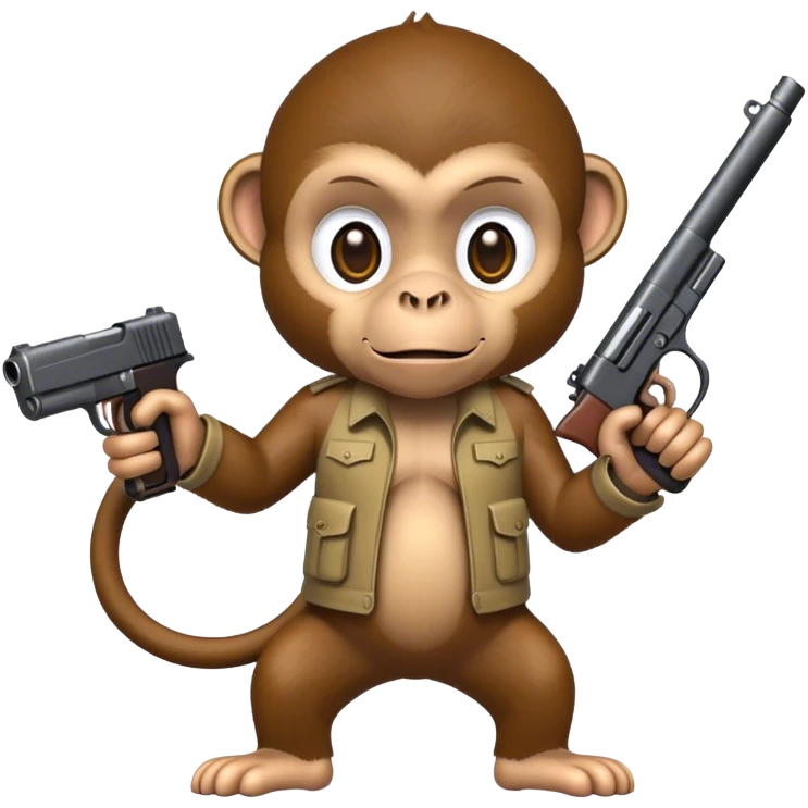 monkey holding a gun emoji