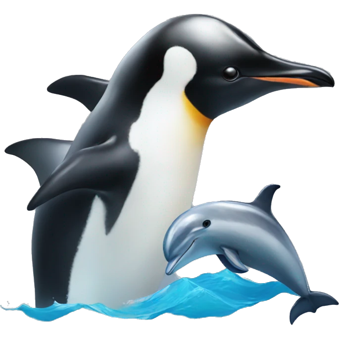 penguin and dolphin  emoji