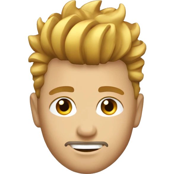 European, golden Mohawk hairstyle, stubble, man, young adult. emoji