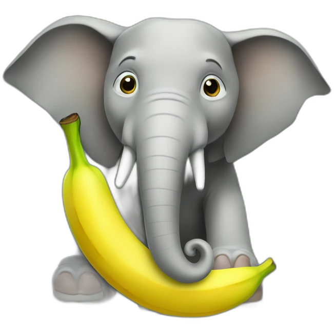Banane sur éléphant emoji