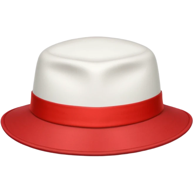 plain isolated red and white hat emoji