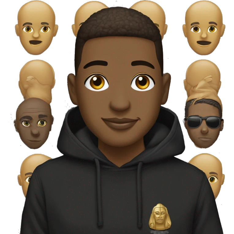 A bald alpha phi alpha man with sphinx on hoodie emoji