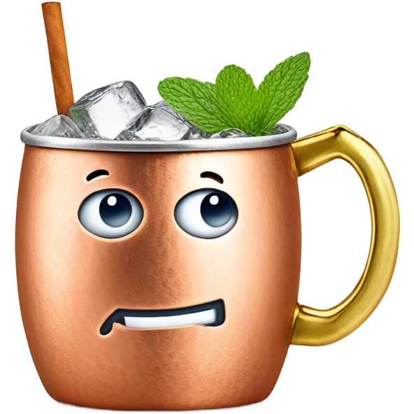 A Moscow mule on a cuivre glass emoji