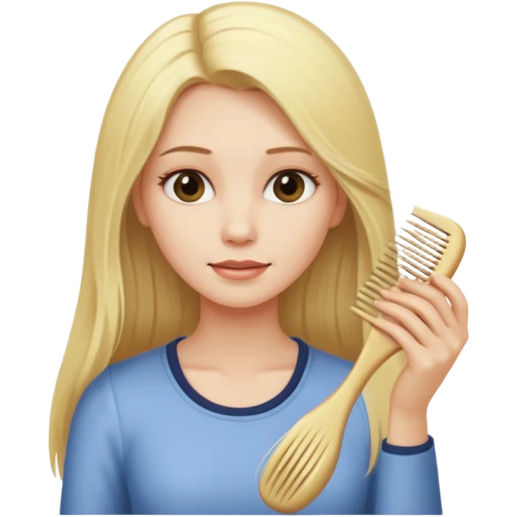 blonde woman combing her hair emoji