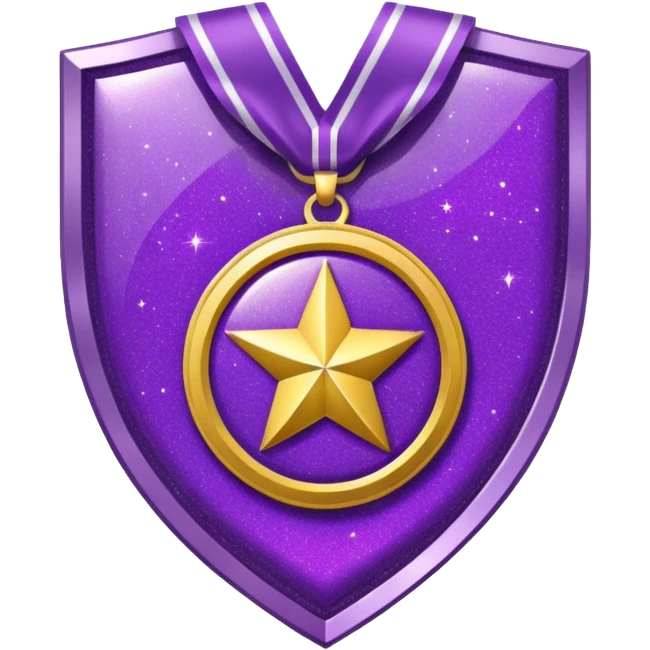 Purple Glitter military medal shield emoji