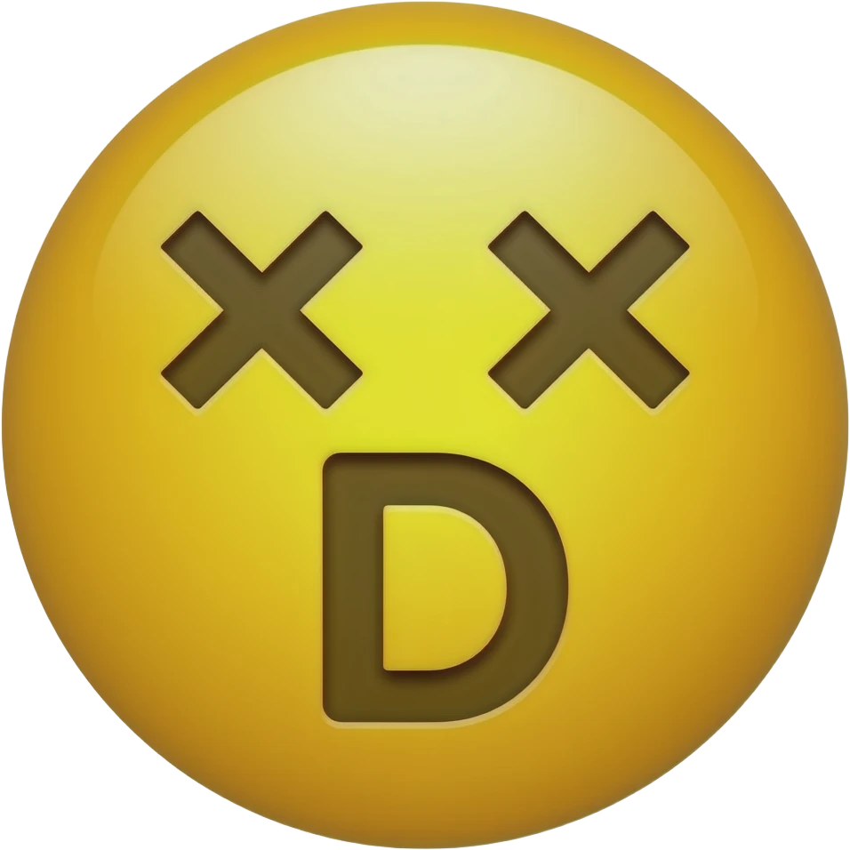 Emoji de una cara riendo solamente ojos boca que parezca XD emoji