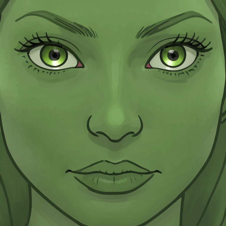 a Carmel skin woman with  light brown hair and green eyes  emoji