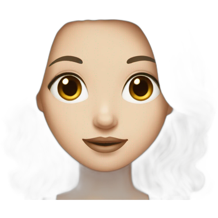white girl with black hair emoji