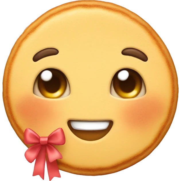 Cute pancake with a bow emoji