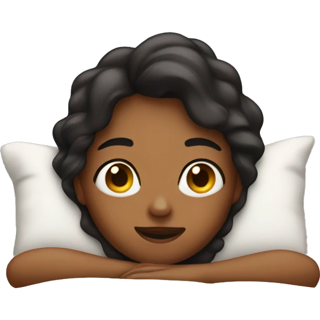 Girl laying in bed. emoji