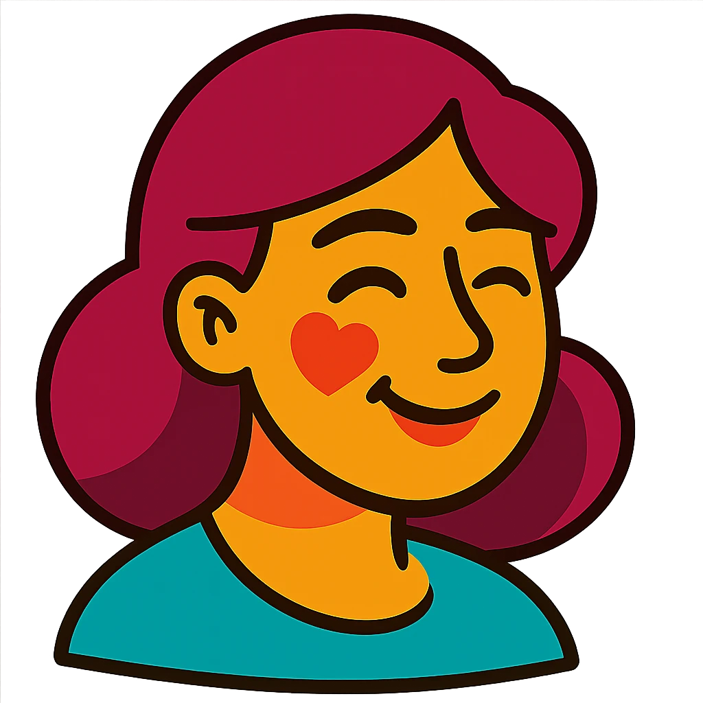 loving mom face in vibrant toon style emoji
