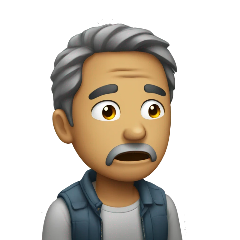 Man crying without music emoji