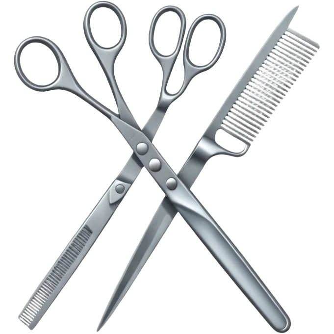 barber shop, scissors, comb, only scissor and comb emoji