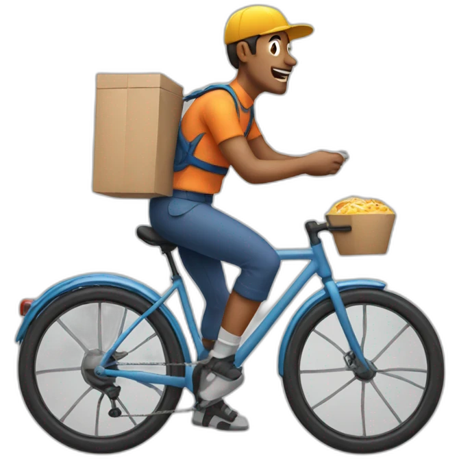 bicycle meal delivery man emoji